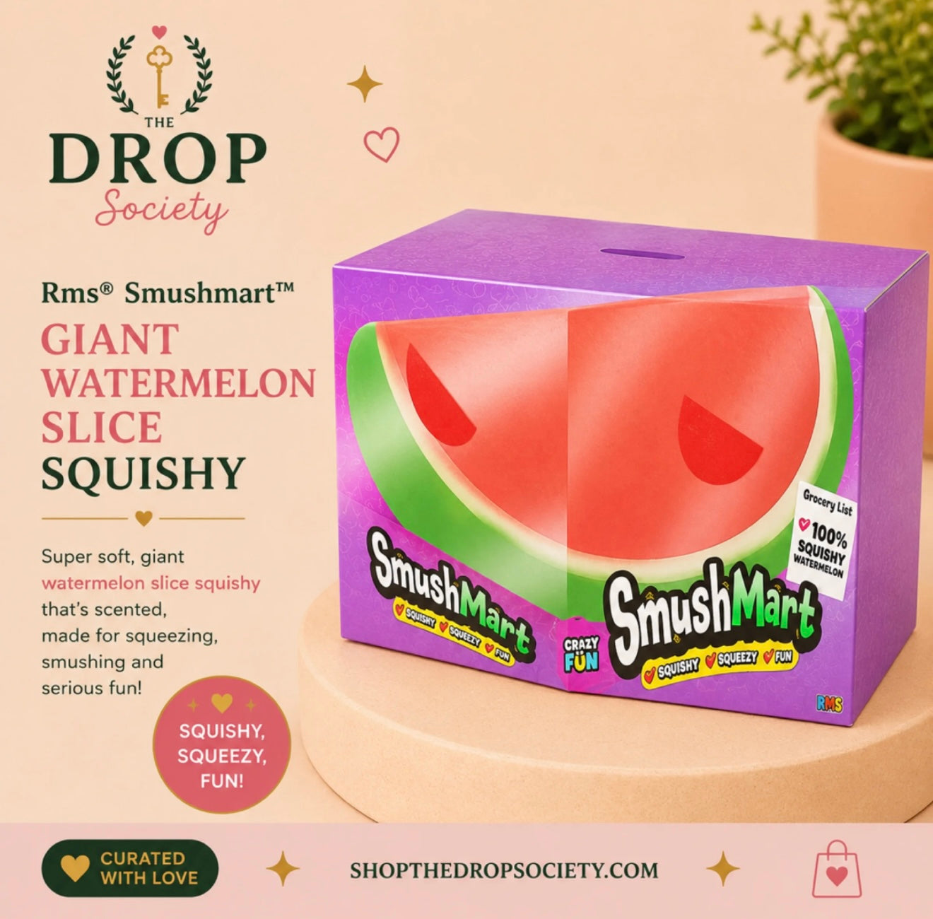 Rms® Smushmart™ Giant Watermelon Slice Squishy (50% PreOrder Deposit)