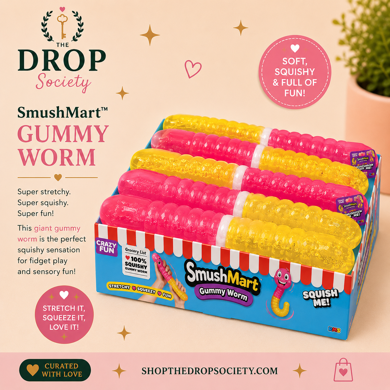 Rms® Smushmart™ Giant 15" Gummy
Worm Squishy (50% Preorder Deposit)