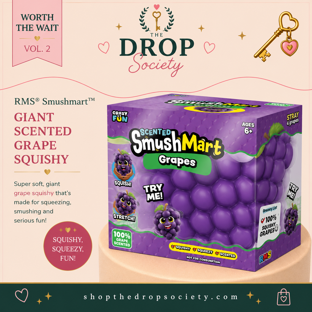 PREORDER:: Rms® Smushmart™ Giant Scented Grape Squishy