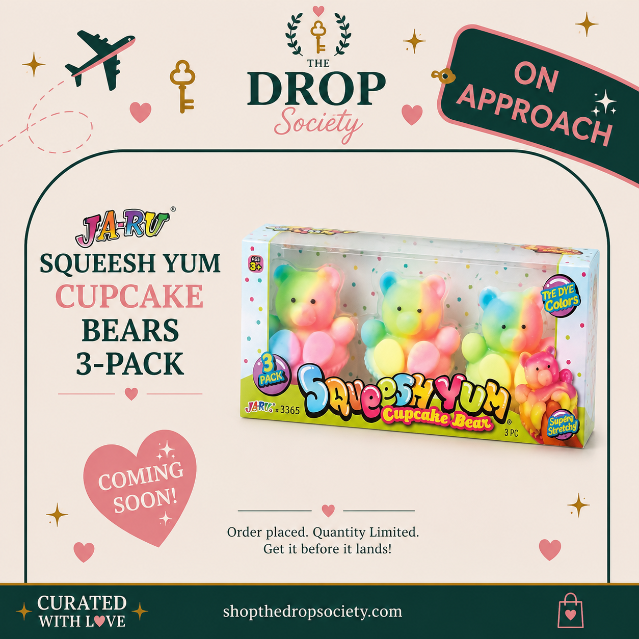 ON APPROACH:: Ja-Ru® Squeesh Yum Cupcake Bears (3 pack)