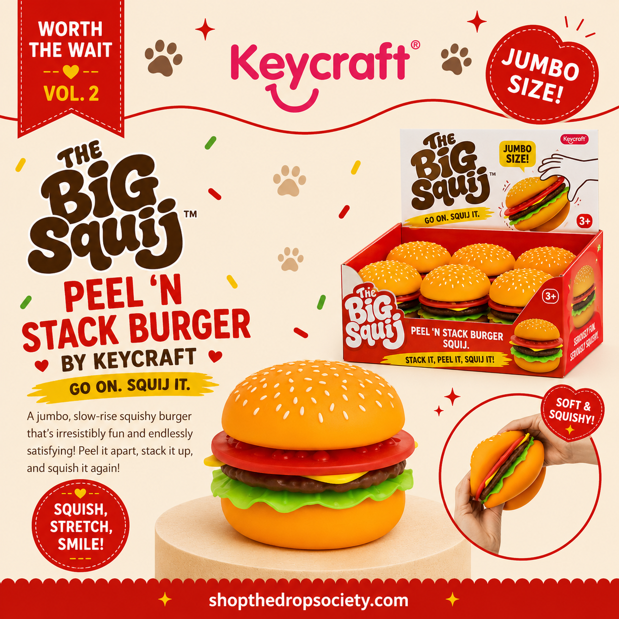 PREORDER:: The Big Squij™ Peel ‘N Stack Burger by KeyCraft®