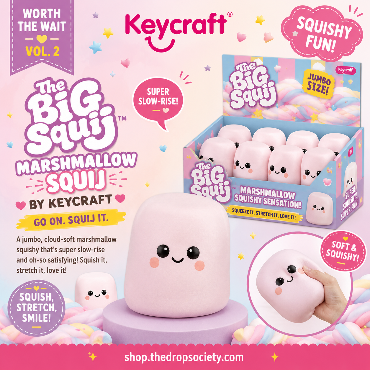 PREORDER:: The Big Squij™ Marshmallow Squij by KeyCraft®