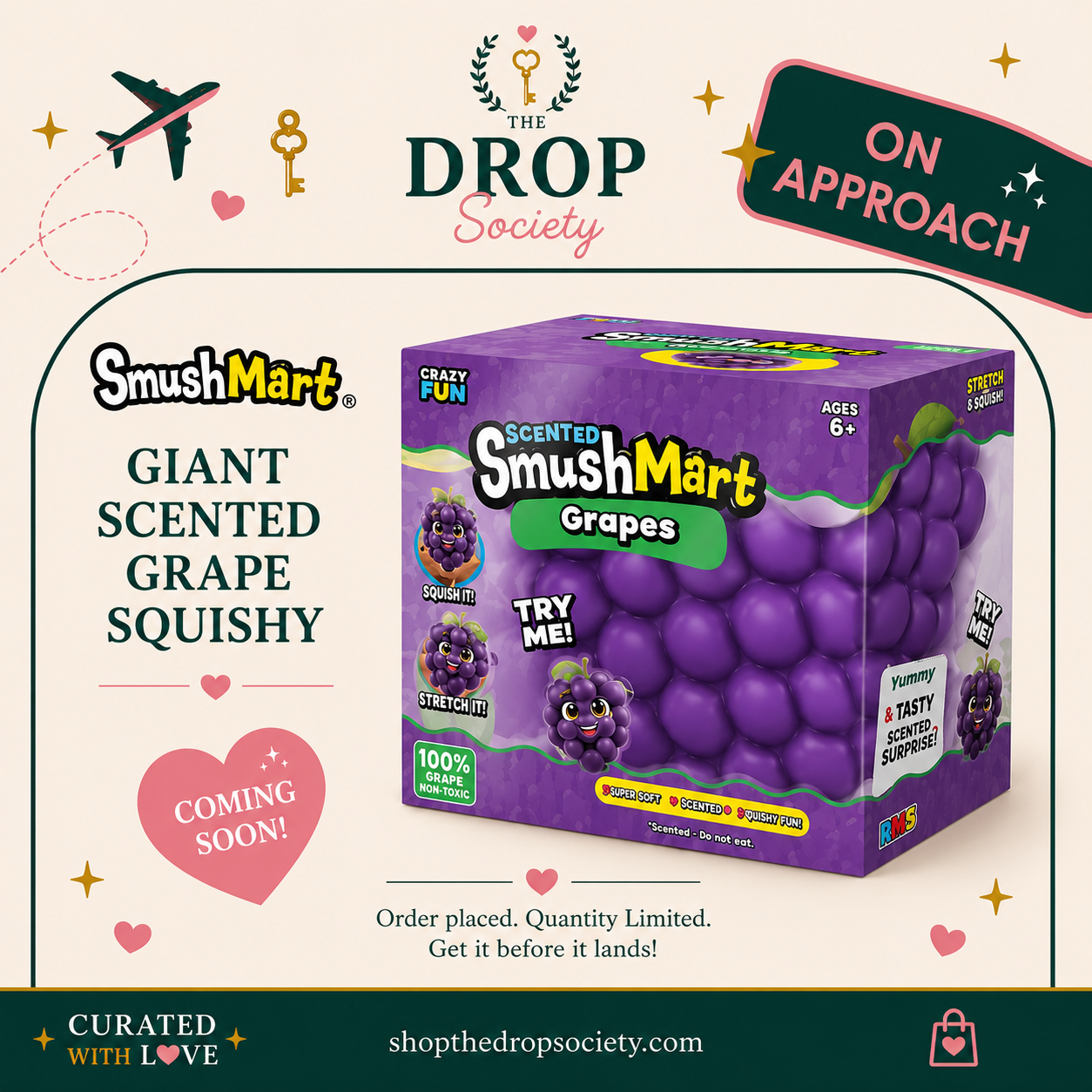 ON APPROACH:: Rms® Smushmart™ Giant Scented Grape Squishy