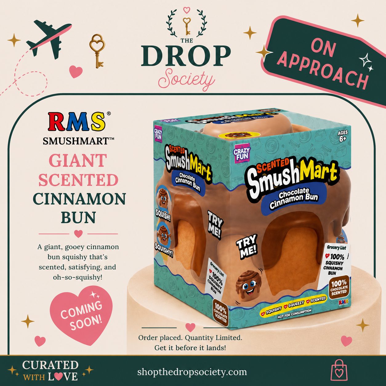 ON APPROACH:: Rms® Smushmart™ Giant Scented Cinnamon Bun Squishy