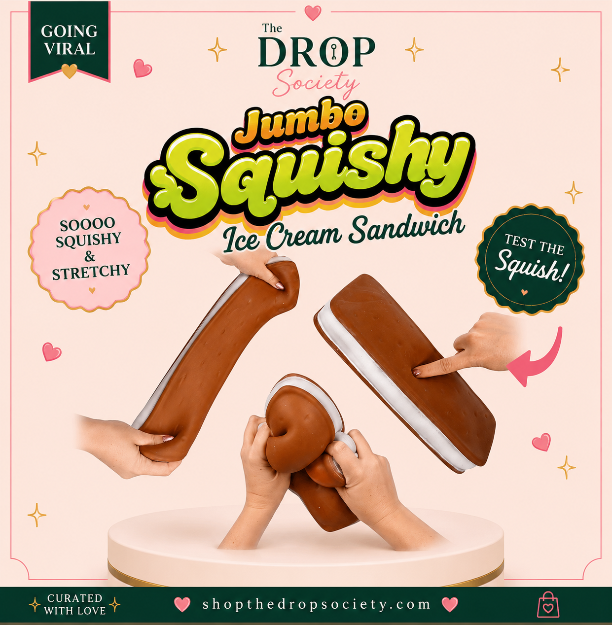Toymendous™ Jumbo Squishy Ice Cream Sandwich